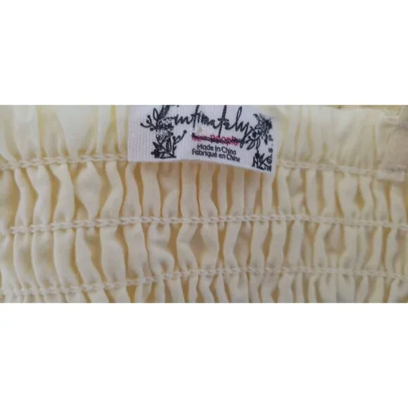 NEW FREE PEOPLE INTIMATELY YELLOW 100% COTTON EYELET EMBROIDERY BRALETTE SMALL - Picture 8 of 11